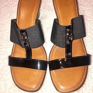 Women’s ITALIAN SHOEMAKERS Block Wedge Sandals Sz9